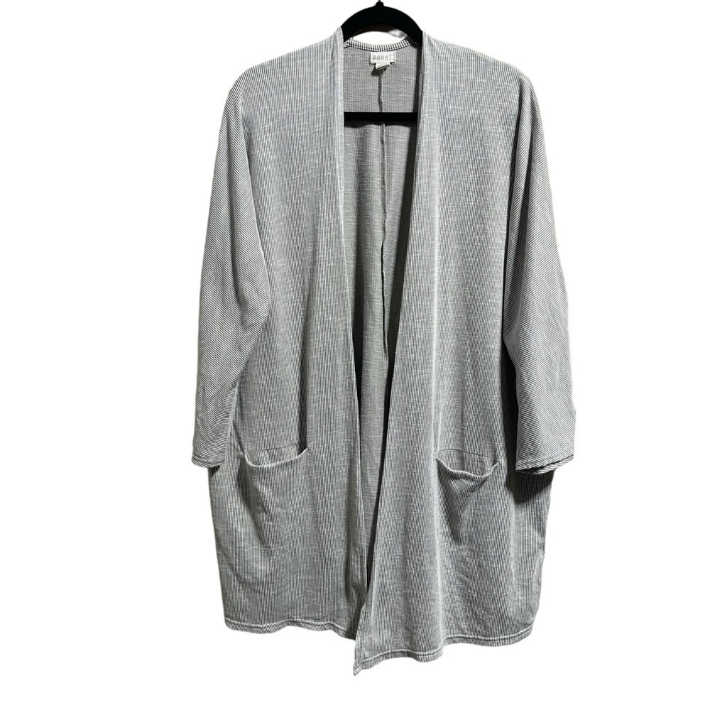 Donni Women's Ribbed Open Front Longline Cardigan